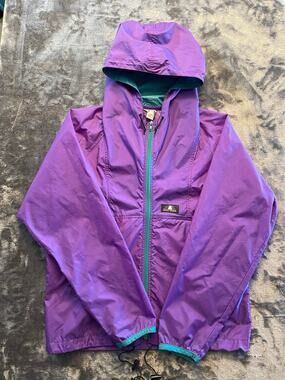 Vintage Sierra Designs Purple Teal Full Zip Hooded Windbreaker Unisex Small